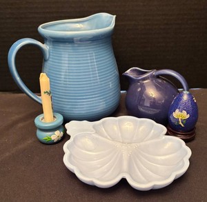 DR - Decorative Pitchers, Cloisonne Egg, Dish, Candle Holder and More