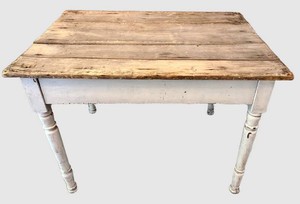 FR - Vintage Rustic Wood Kitchen Table Farmhouse Table