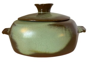 FR - Vintage Casserole Dish Frankoma Plainsman Prairie Green 3 Qt