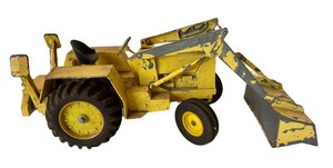 FR - Vintage Diecast Backhoe Loader Ertl Ford 7500 Tractor Toy