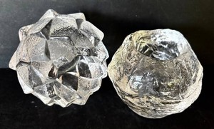 FR - Glass Votive Holders - Orrefors Artichoke Nimbus & Snowball 2-Piece Mixed Lot