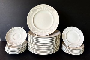 FR - Vintage Dinner Plates - Johnson Brothers Iris Stone (Lot of 37)