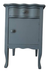LR - Vintage Blue Accent Table Nightstand Painted Wood