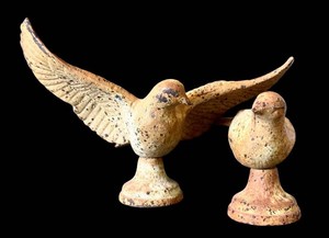 FR - Vintage Style Cast Iron Bird Figurines (Lot of 2)
