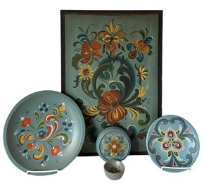 FR - Vintage Telemark Style Rosemaling Folk Art Collection