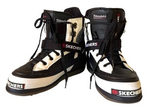 FR - Vintage Skechers Snow Boarding Boots Size 12 Black & White