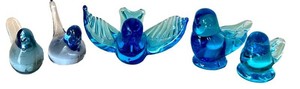 K - Glass Bluebird Figurines (Lot of 5)
