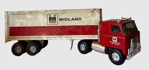 FR - Vintage Pressed Steel Ertl Midland Cooperatives Truck Trailer 21.5 in