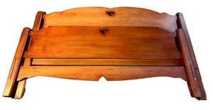 FR - Vintage Wooden Bed Headboard, Footboard & Side Rails