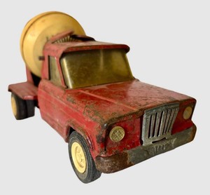 FR - Vintage Cement Mixer Truck - Tonka Jeep Pressed Steel 9 in