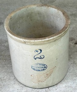 G - Vintage Stoneware Crock Red Wing Two Gallon