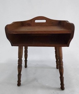 FR - Vintage Side Table 12 X 17 X 24 in With Tray Top