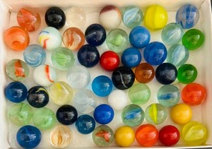 K - Vintage Glass Marbles Mixed Lot