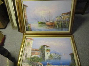 Framed original art, two pieces 43...