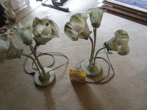 Pair table lamps with Tiffany style...