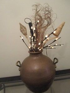 Brass flower bucket 13W x 13H wit...