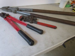 Bolt cutters with No 3 and 14, McK...