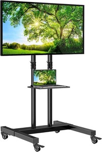 PERLESMITH Mobile TV Stand 32-75 TV, 99lb