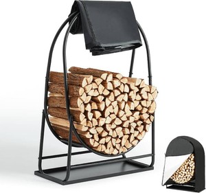 35-Inch Firewood Log Rack with Cover Set