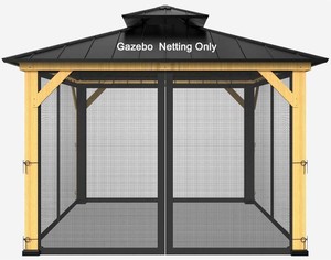 Gazebo Netting 10x12 - Black, 4-Panel Screens