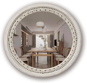 24 Round Mirror, Farmhouse Wood Frame