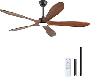 60 Wood Ceiling Fan with Lights, DC motor