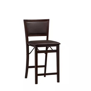 Triena 24 in. Espresso Pad Back Counter Stool