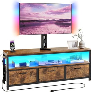 JUSTOGO TV Stand with Mount & Power Outlet