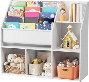 Mahancris Kids Bookshelf & Toy Storage, White