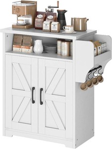 YATINEY Coffee Bar Cabinet, Island, White