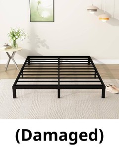 DiaOutro 7 Queen Bed Frame, Heavy Duty, Black