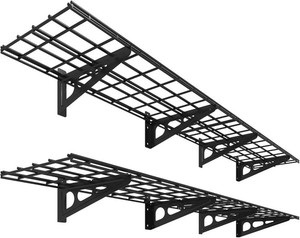 FLEXIMOUNTS 12x72 Wall Shelf, 2-Pack, Black