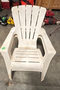 white plastic patio chairs