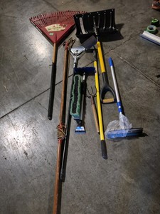 assorted yard tools