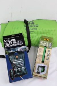 Ascend Deep Creek Regular Sleeping Bag, Solar Shower & Water Carrier Mixed Lot