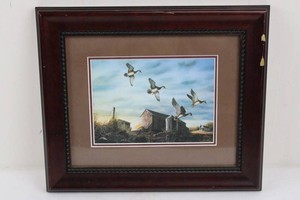Framed Duck Flight Print by Berkshire 12.5 x 10.5