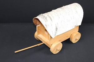 Rustic Birch Bark Birdhouse Wagon 12 Long
