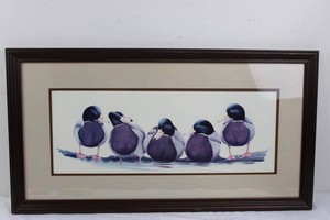 Framed Signed Duck Print 32.5 X 18