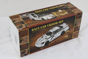 Race Car Liquor Set Decanter With 4 Shot Glasses