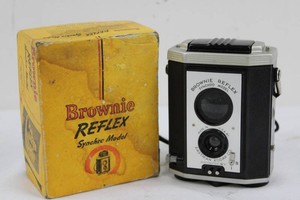 Vintage Brownie Reflex Synchro Model Camera With Box