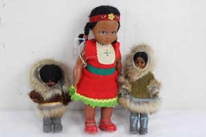 Fur-Clad Doll Trio (Lot of 3)
