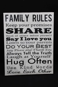 Family Rules Wall Sign