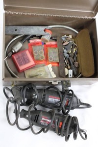 Dremel 395 & Craftsman Rotary Tool Mixed Lot in Metal Case