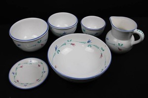 6-Piece Floral Ceramic Serveware Set With Pitcher