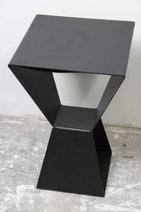 Modern Black Metal Pedestal Table 22 Tall