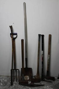 Garden Tools With Sledgehammers, Shovels & Pitchfork