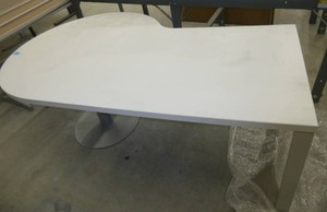 Desk surface with rounded end 73 in long, 30 on the straight edge 42 on the rounded