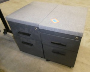 Two mobile pedestals 2-drawer 15x22x23 grey