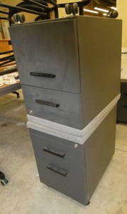 Two mobile pedestals 2-drawer 15x22x23 grey