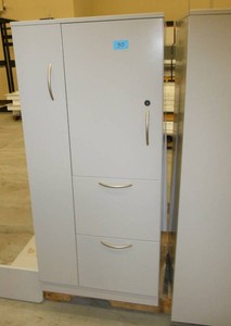Two Wardrobe lockers - metal - 23 wide x 23 deep x 51 tall - grey